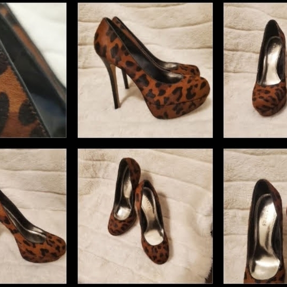 Leopard Print Platform Heels size 7 - Picture 1 of 4